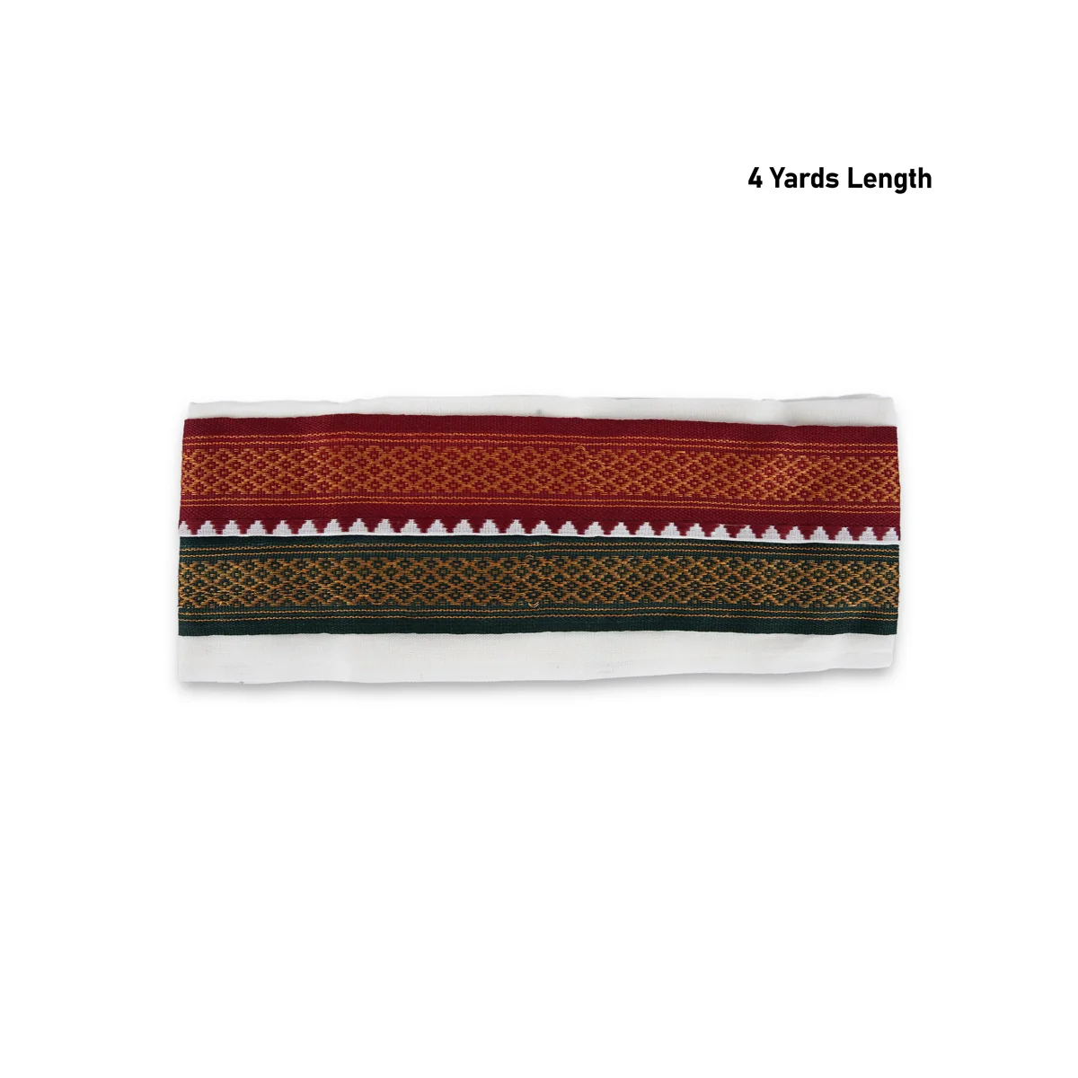 Angavastram - 4 Yards | Thalapathi Border Thundu/ Half White Colour Towel/ Polyster Angavastra for Men