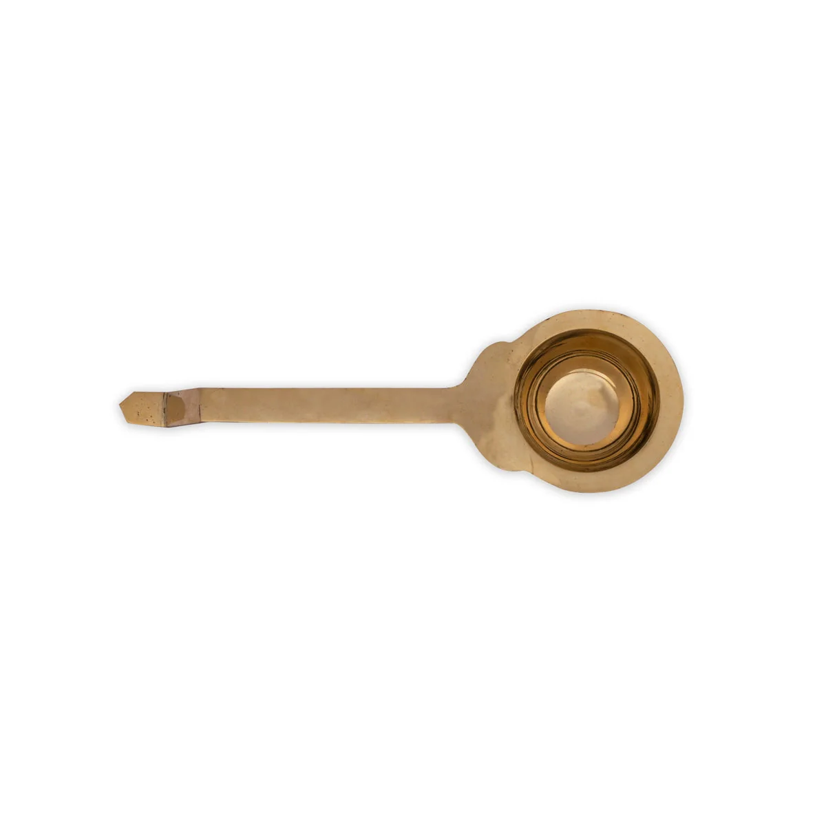 Brass Aarti With Handle - 2 x 10 Inches | Laddle Camphor Burner/ Kapoor Dhani/ Karpura Aarti for Pooja - Image 2