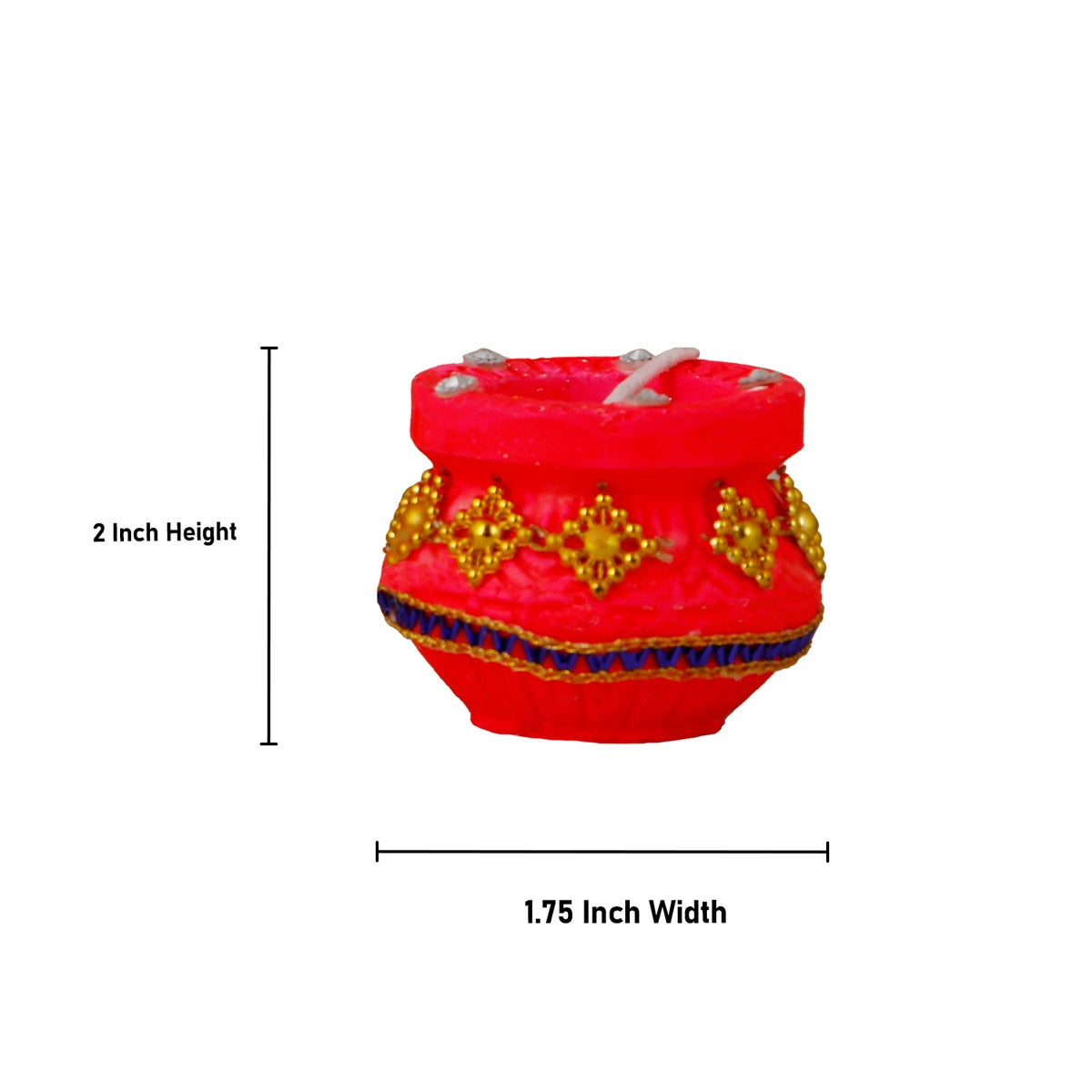 Decorative Diya Set - 2 x 1.75 Inches | 7 Pcs/ Decorative Lamp/ Wax Pot Lamp for Home Decor - Image 4