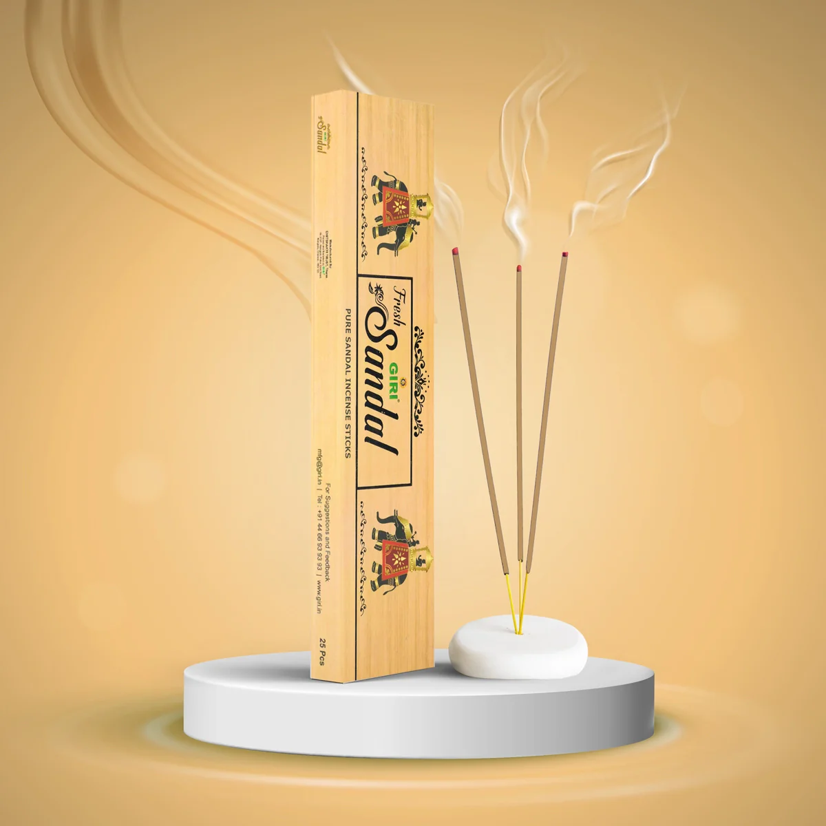 Giri Fresh Sandal Incense Sticks | Agarbatti/ Chandan Fragrance Agarbathi for Pooja - Image 3
